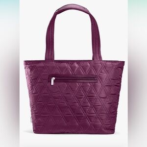 Fit + Fresh Quilted Tote Bag 2-in-1 Purple Travel Bag with Thermal Insulation